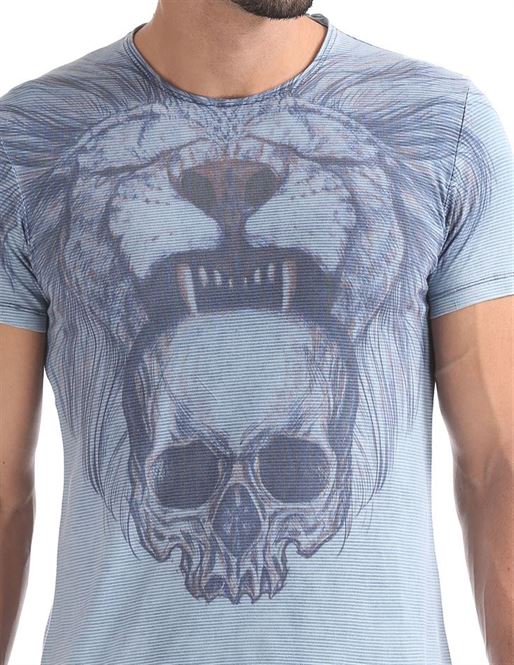 Ed Hardy Men Casual Wear Graphic Print T-Shirt